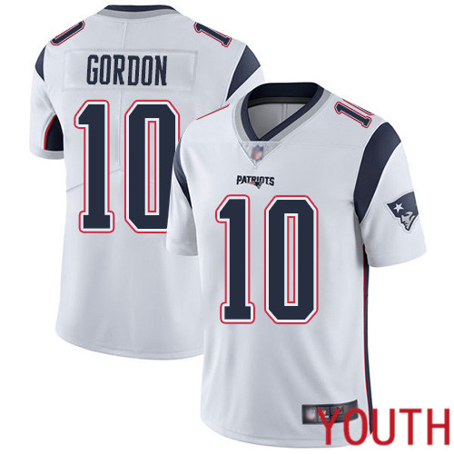 New England Patriots Football 10 Vapor Untouchable Limited White Youth Josh Gordon Road NFL Jersey